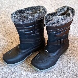 The North Face Black Winter Boots with Fur Trim